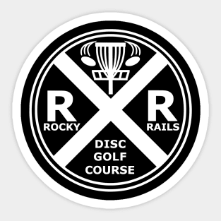 ROCKY RAILS DISC GOLF COURSE WHITE LOGO Sticker